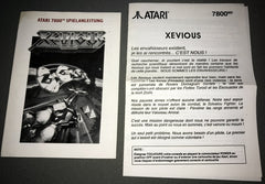 Atari 7800 Xevious Manuals
